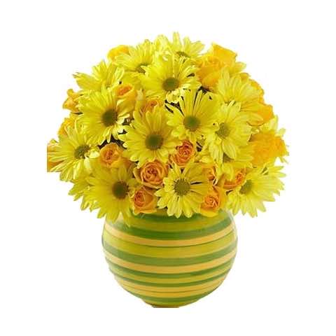 flores amarillas en jarron
