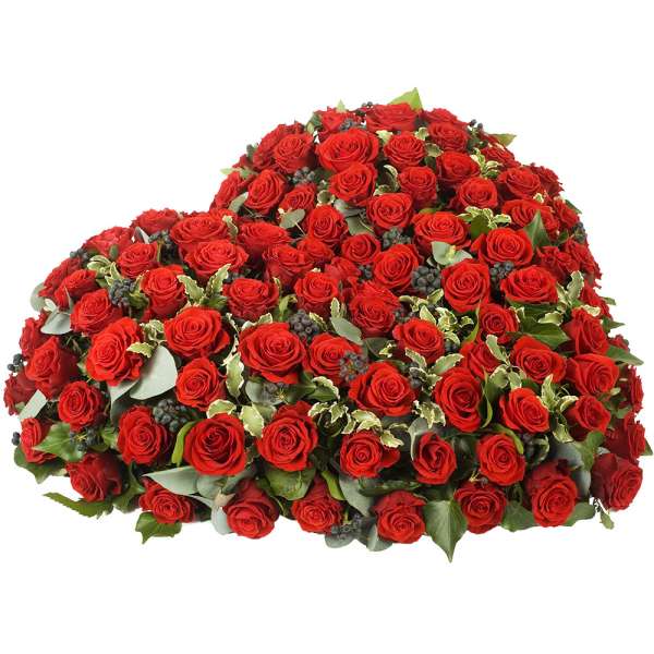 Funeral Heart Of Red Roses Send And Deliver Funerals To Mauritius