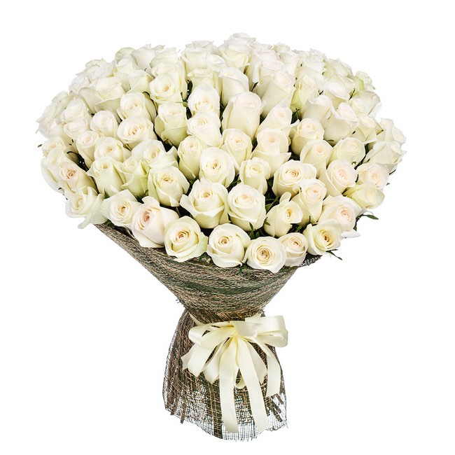 ramo de 50 rosas blancas
