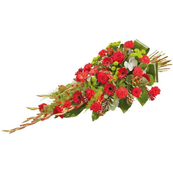 ramo funerario flores rojas