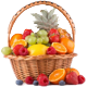 Cesta con 2,5 kg de frutas variadas